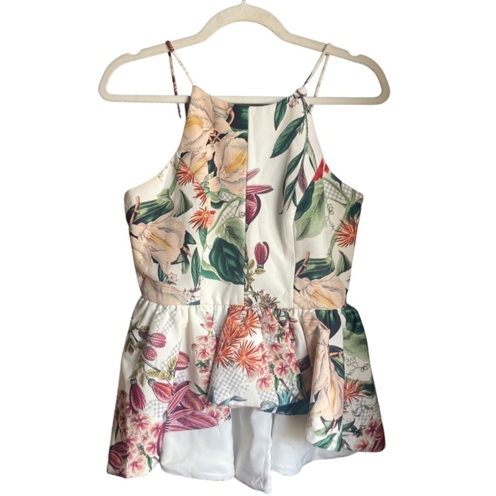 Anthropologie Cameo Dahlia Botanical Peplum Top Sz XS - Picture 3 of 10